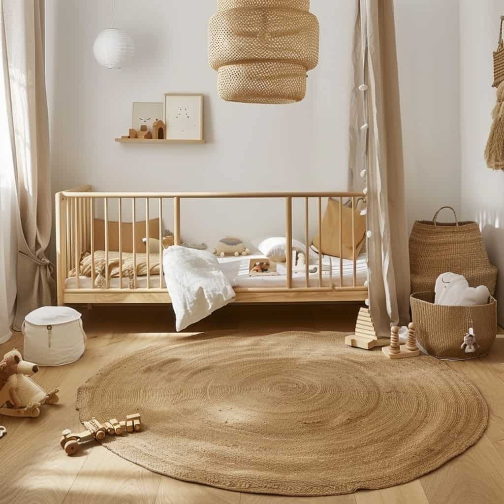 tapis rond en toile de jute