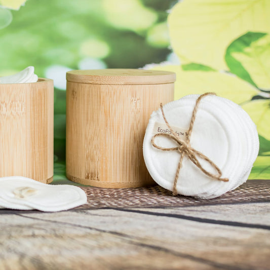 cotton pads tied with jute rope