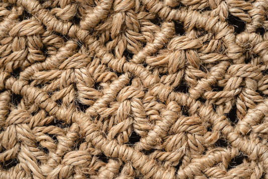 close up of a texture and pattern of a woven jute