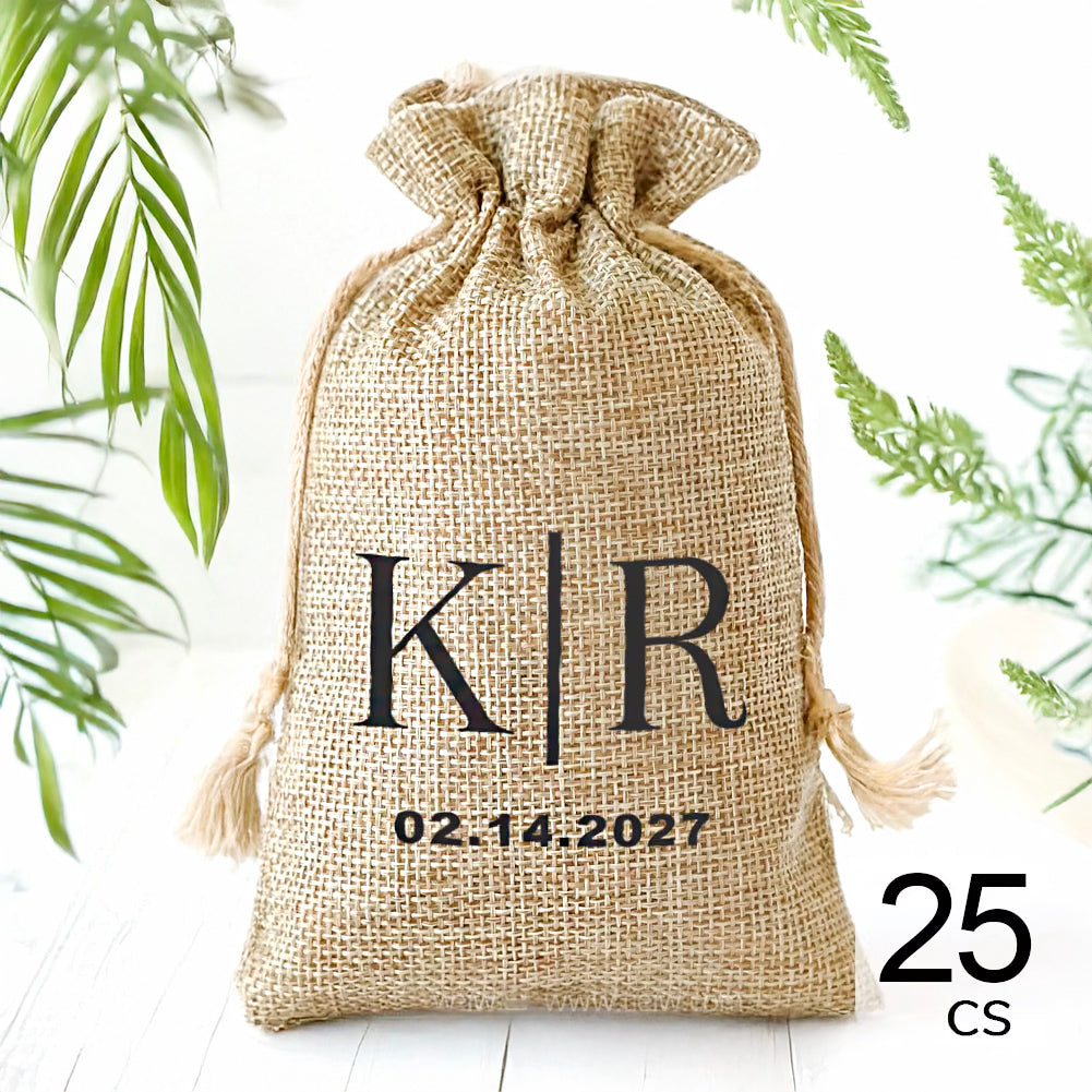 Pochette en Toile de Jute Personnalisable (lot de 25)
