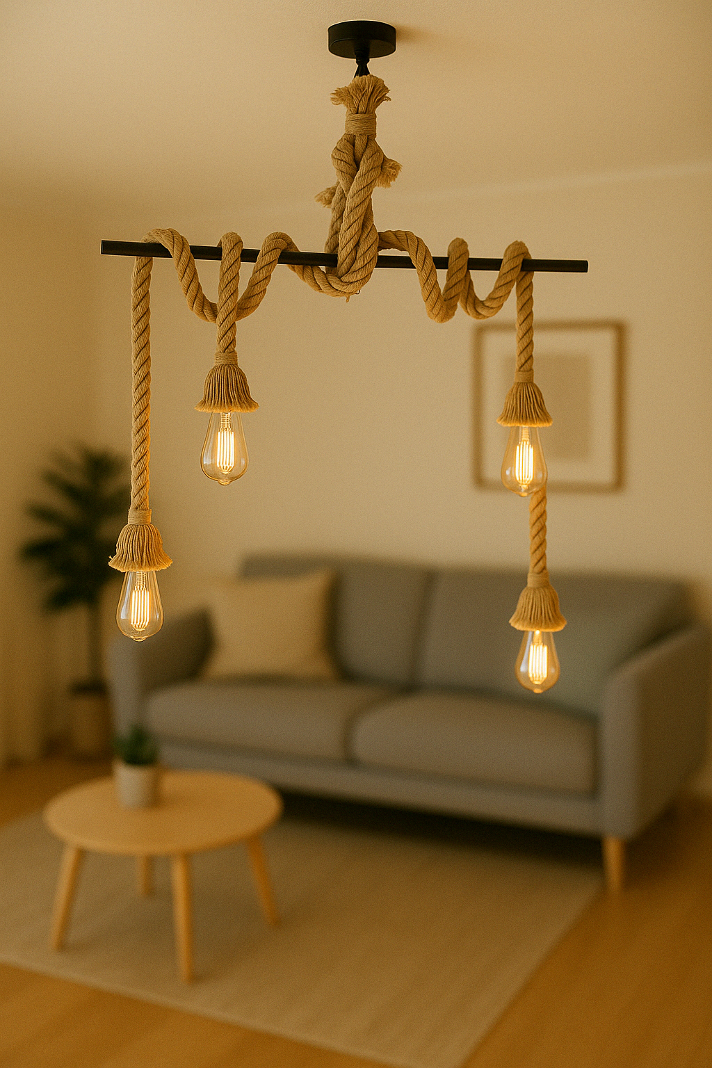 luminaire toile de jute