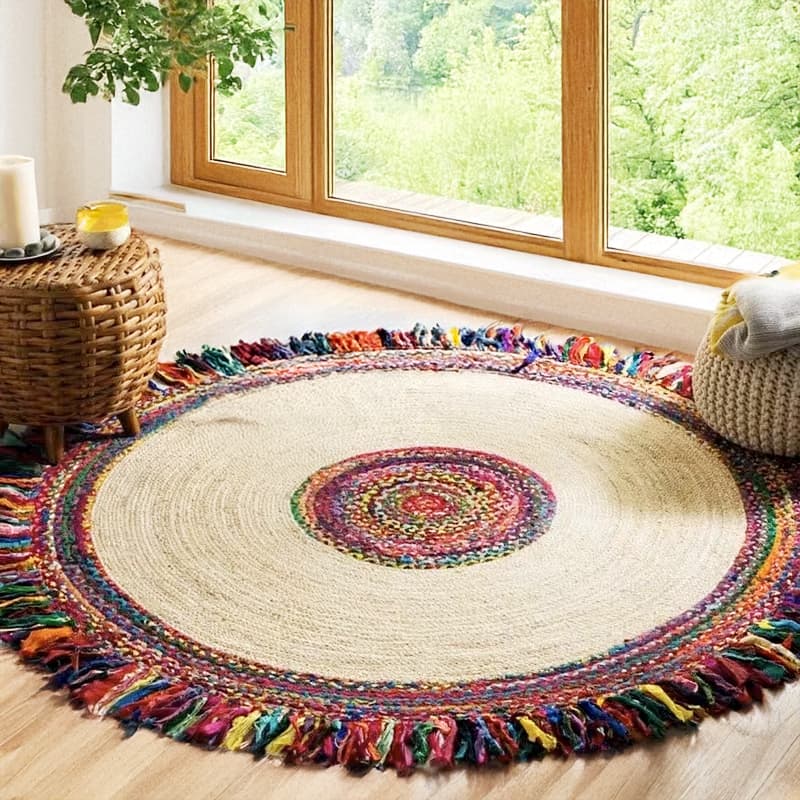 Tapis doux en fibre naturelle pour chambre enfant