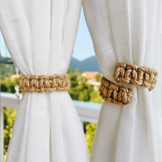 Anneaux rideaux en toile de jute