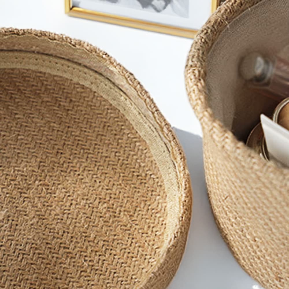 Panier fibre naturelle avec couvercle