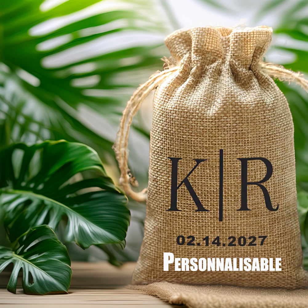Pochette en Toile de Jute Personnalisable (lot de 25)