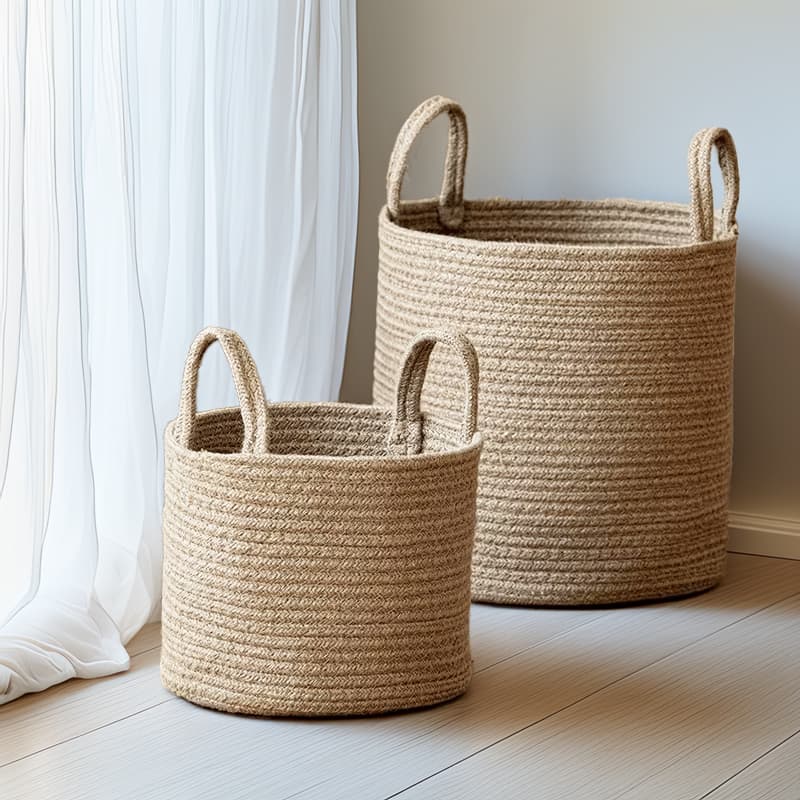 panier a linge en jute