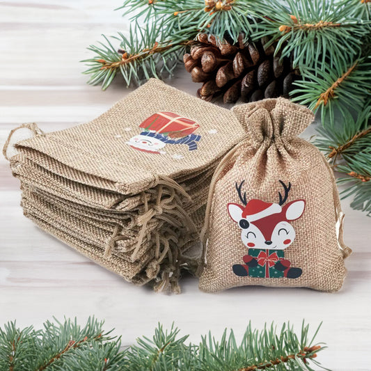 Pochette de noël en jute