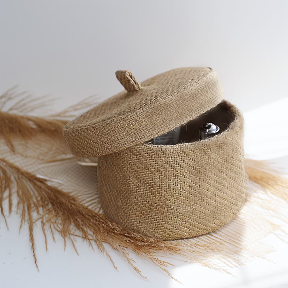 Panier fibre naturelle avec couvercle