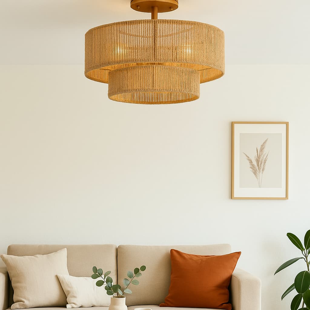 Suspension Luminaire en Jute Cuisine & Salon