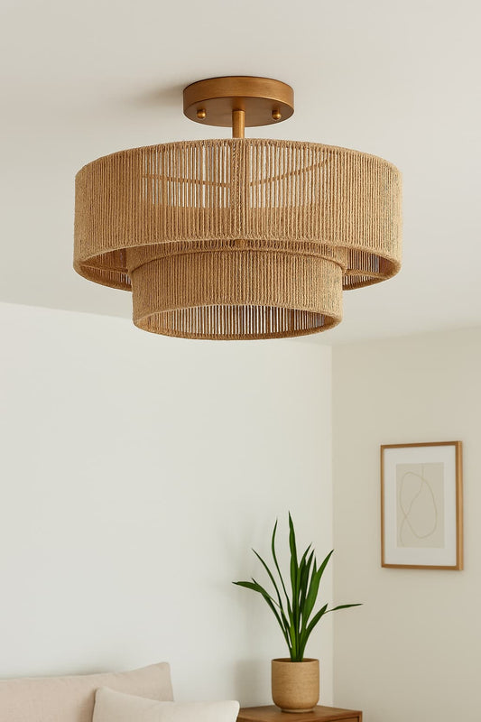 Suspension Luminaire en Jute Cuisine & Salon