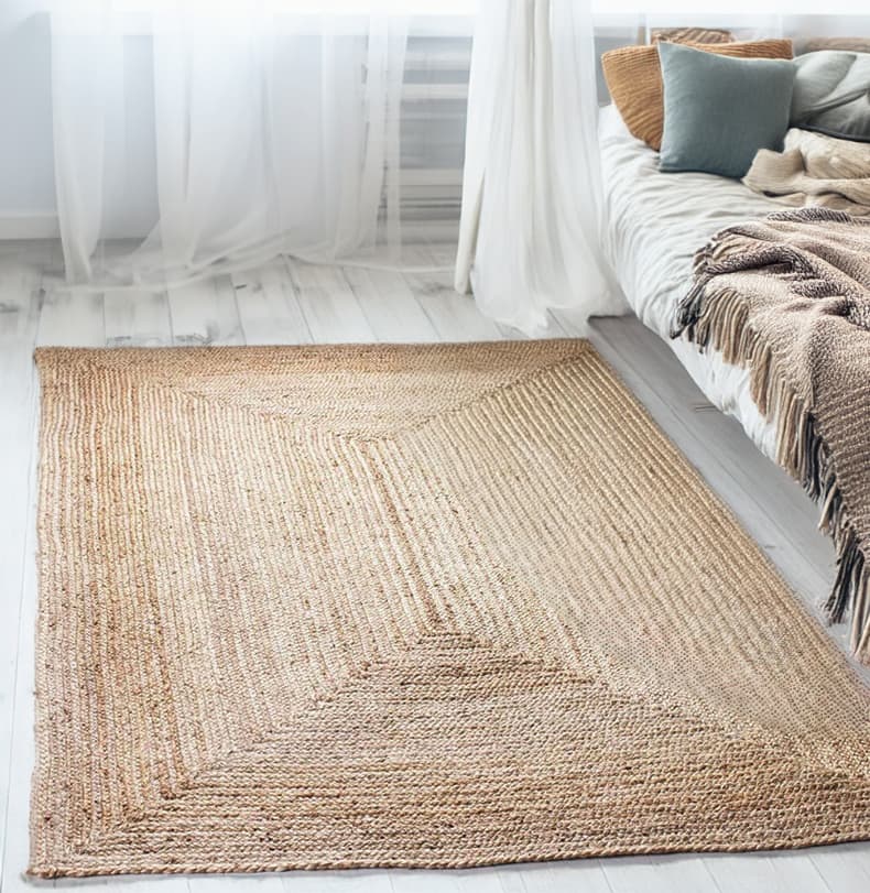 Tapis jute rectangulaire