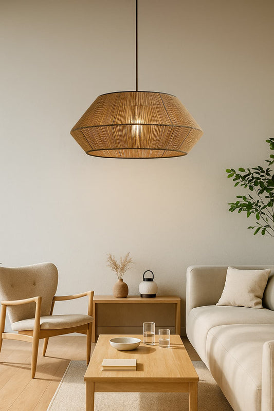 Luminaire en Rotin Suspendu