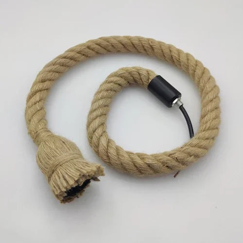 Lampe Suspension en Corde de Jute Naturel pour Cuisine