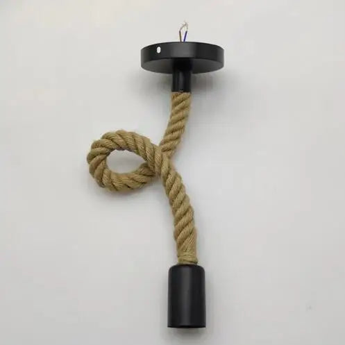 Lampe en Rotin Noire Plafond
