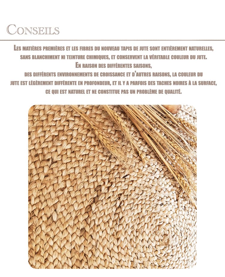 Grand tapis en jute
