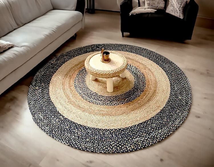 grand tapis en toile de jute