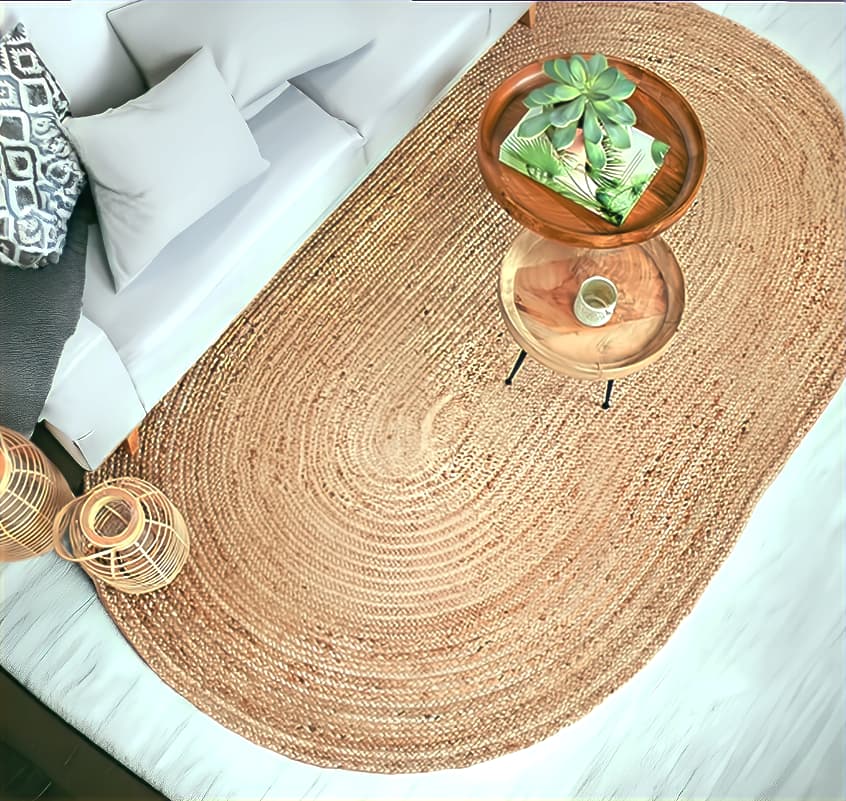 Grand tapis en jute