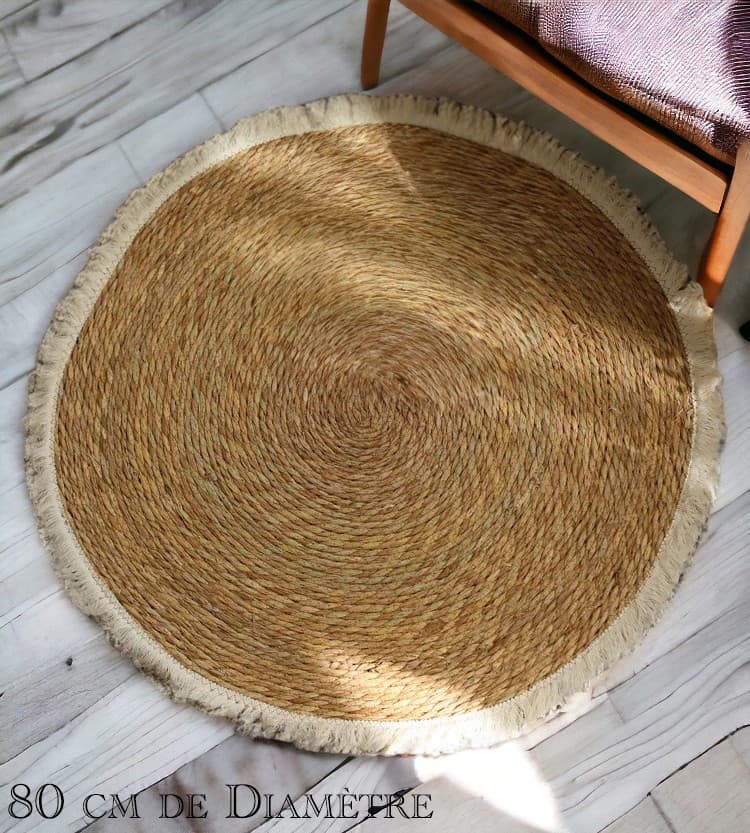 Tapis toile de jute rond