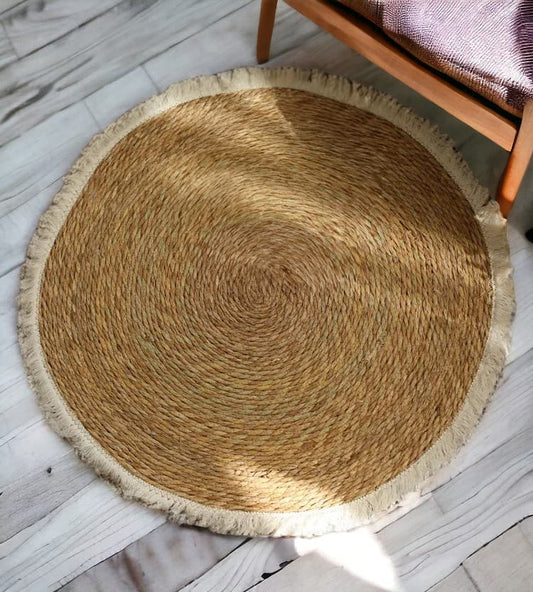 tapis toile de jute rond