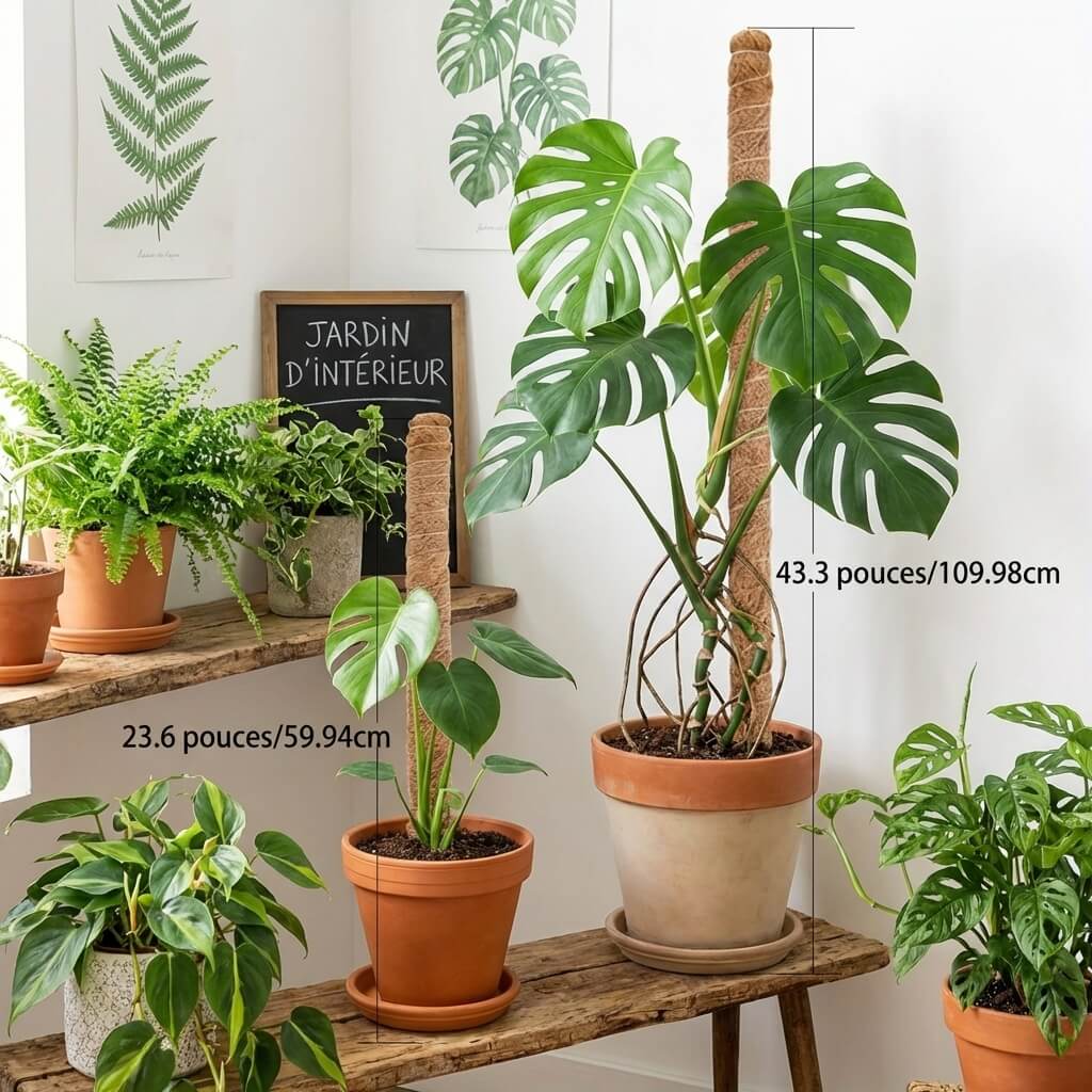 Tuteur Monstera en Jute Naturel – Support Plante Grimpante Flexible