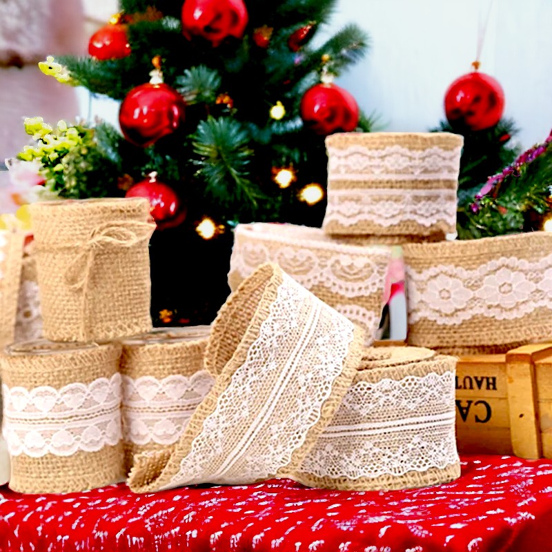 Ruban jute Noël (Dentelle et Jute)