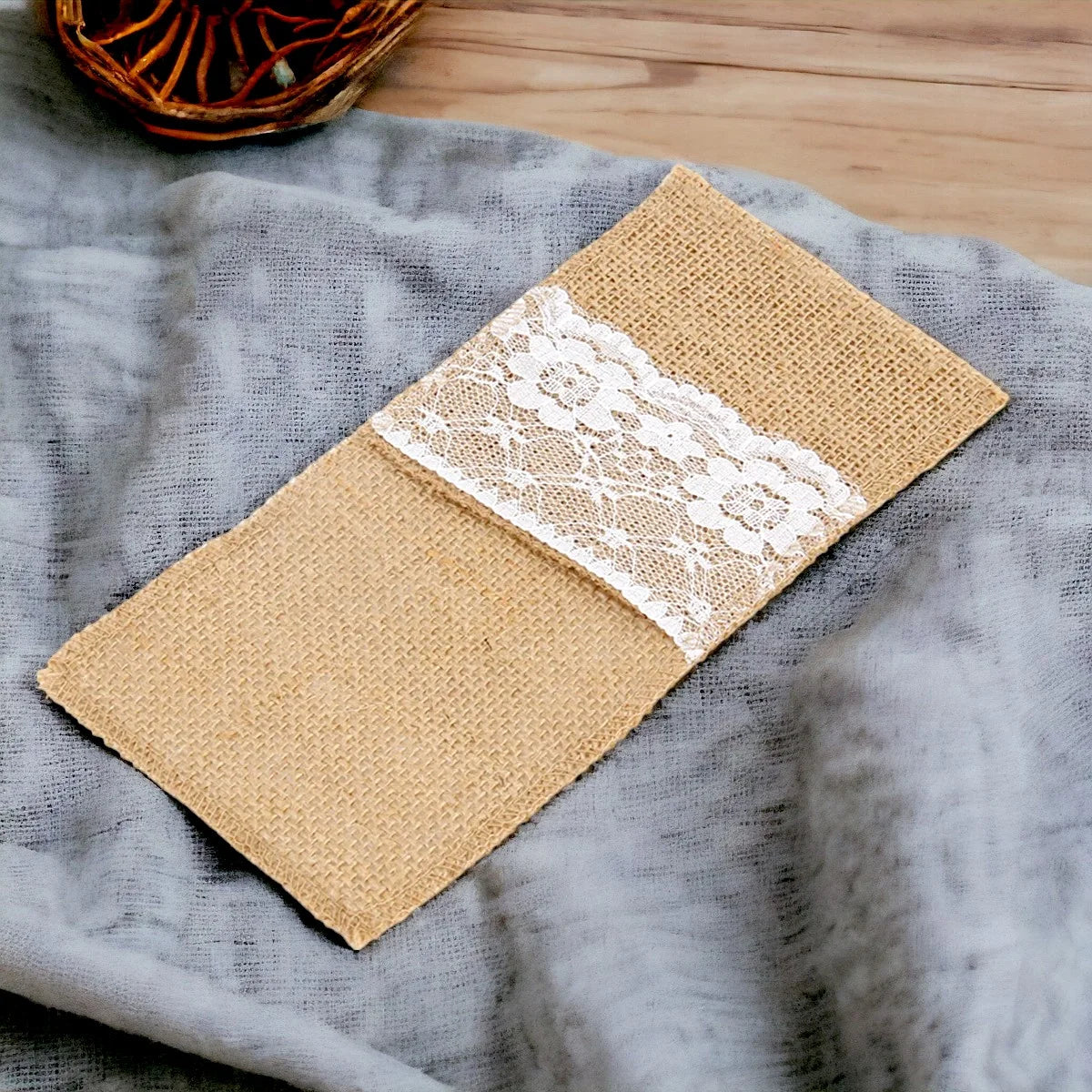 Porte couvert toile de jute