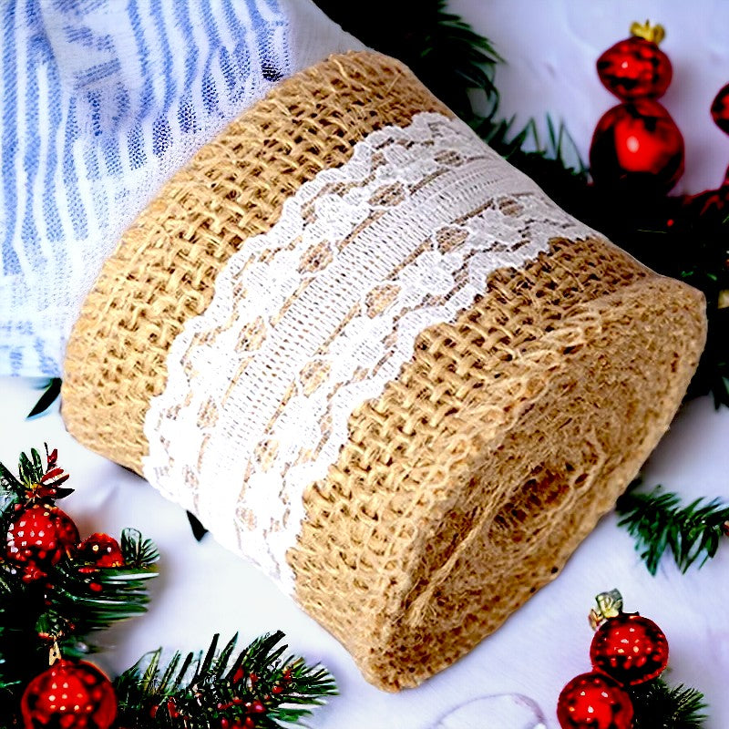 Ruban jute Noël (Dentelle et Jute)
