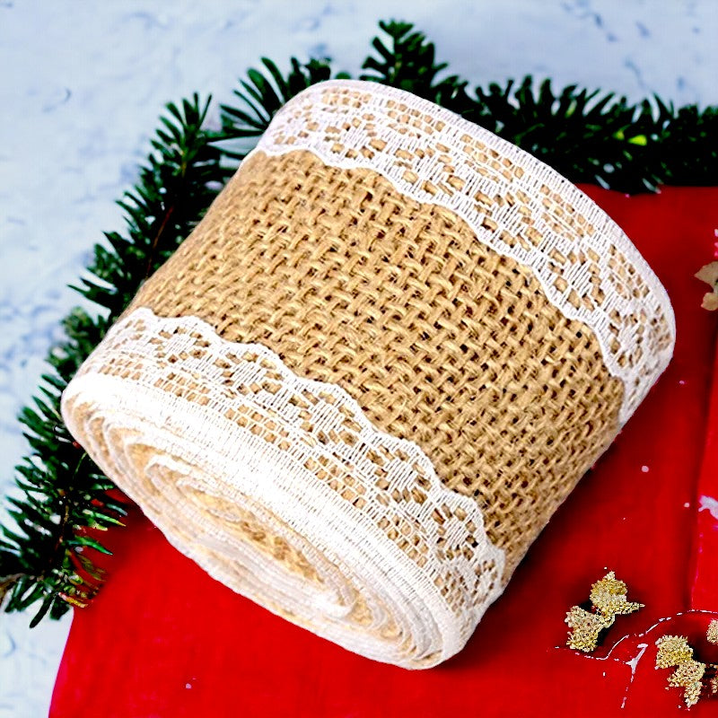 Ruban jute Noël (Dentelle et Jute)