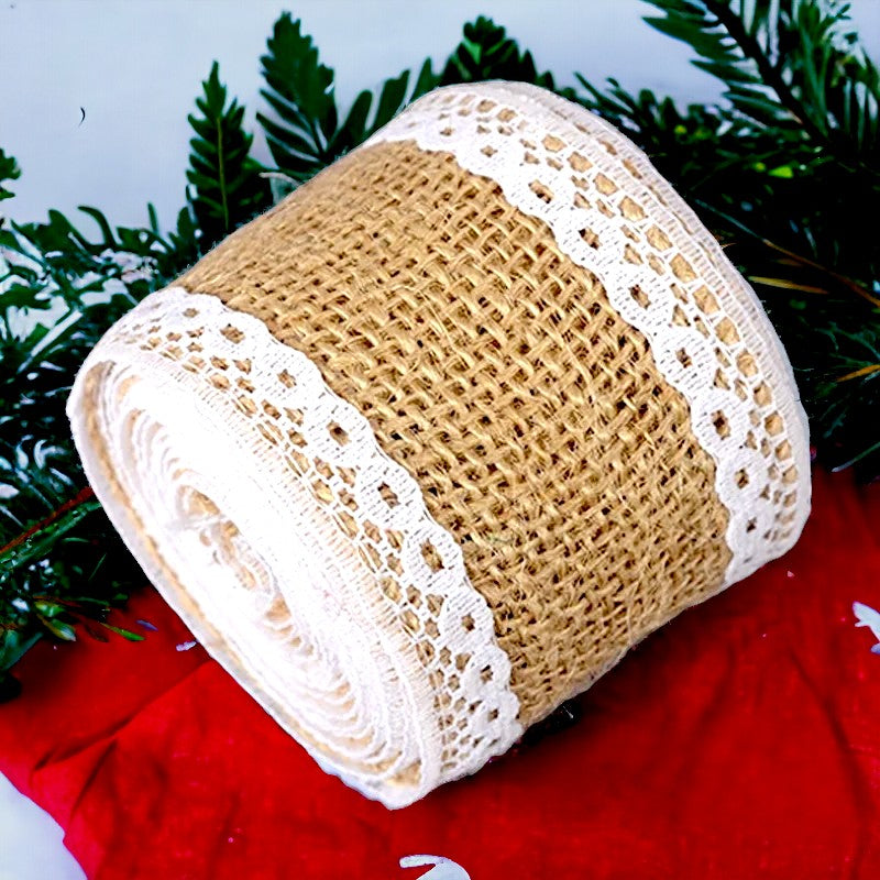 Ruban jute Noël (Dentelle et Jute)
